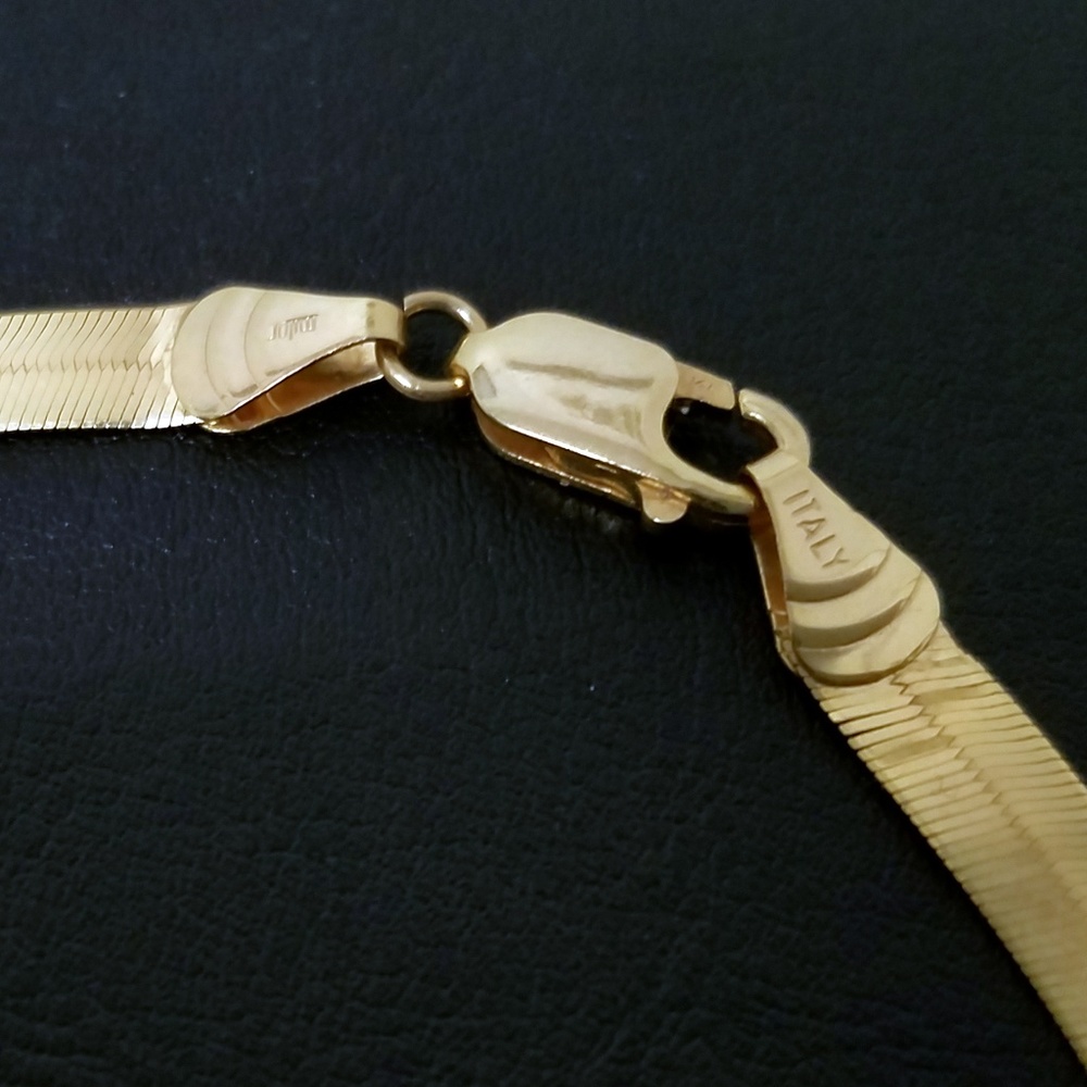 ππ«HOST PICK 14K Solid GOLD Herringbone Necklace - Picture 3 of 8
